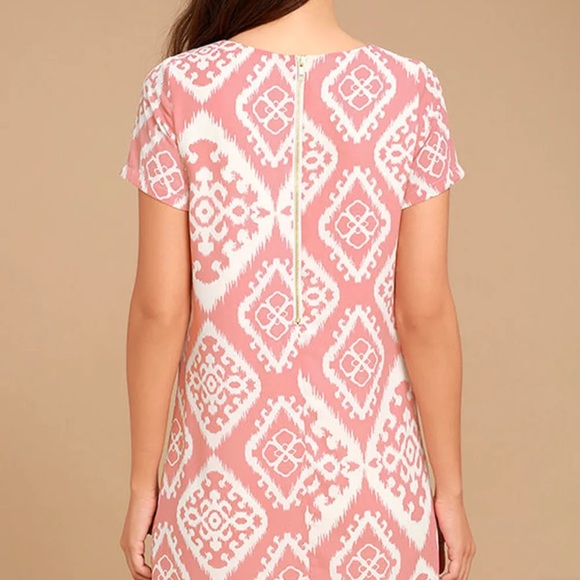 Lulus Give Me A Print Blush Pink Print Shift Dress - Picture 3 of 6
